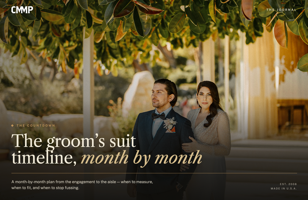 The Groom's Suit Timeline: Month by Month from Engagement to Aisle