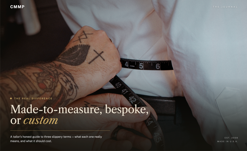 Made-to-Measure vs Bespoke vs Custom: A Tailor's Honest Guide