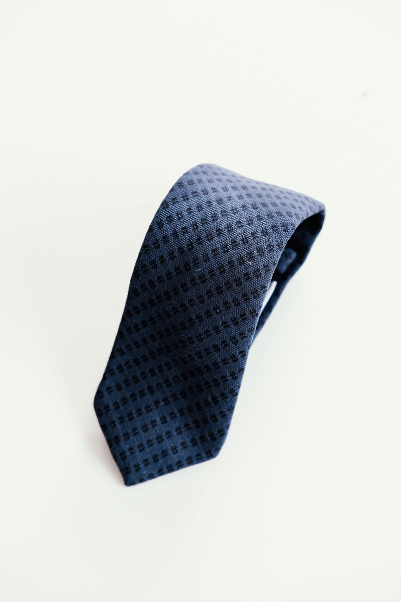 Blue and Navy # Print Knit Tie