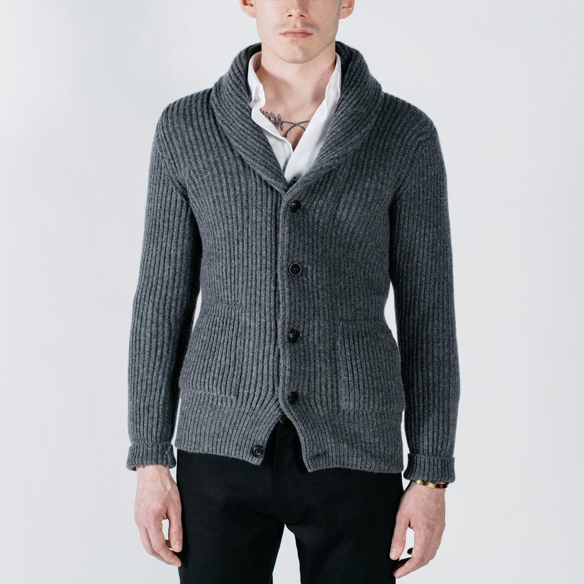 Rogue Shawl Cardigan - Darby Grey knitwear Commonwealth Proper