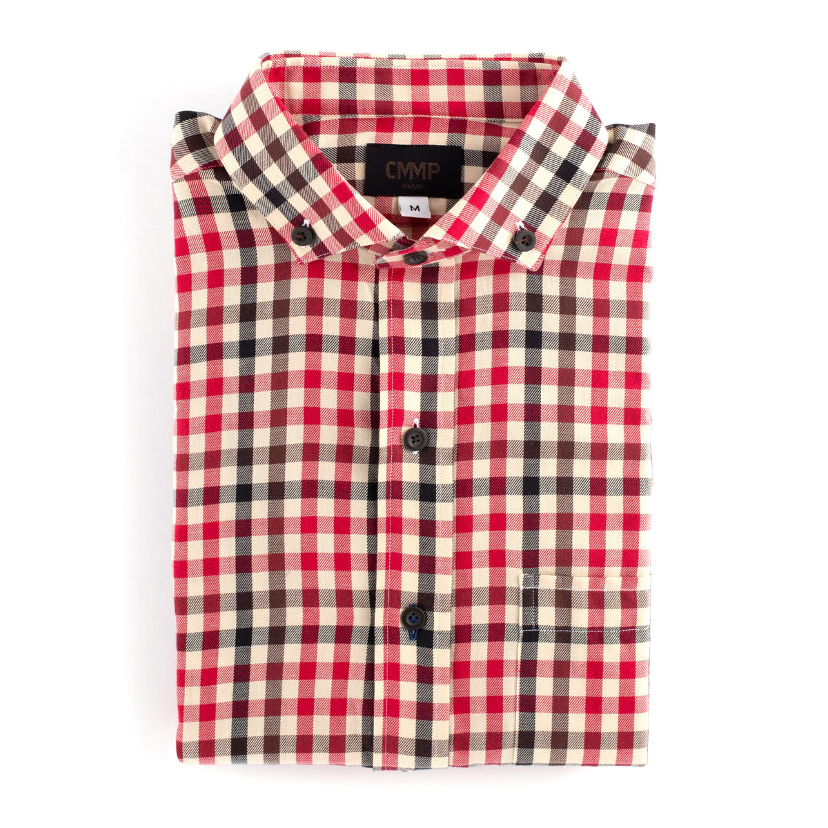 Red & Brown Tattersall Plaid Button Down Shirt